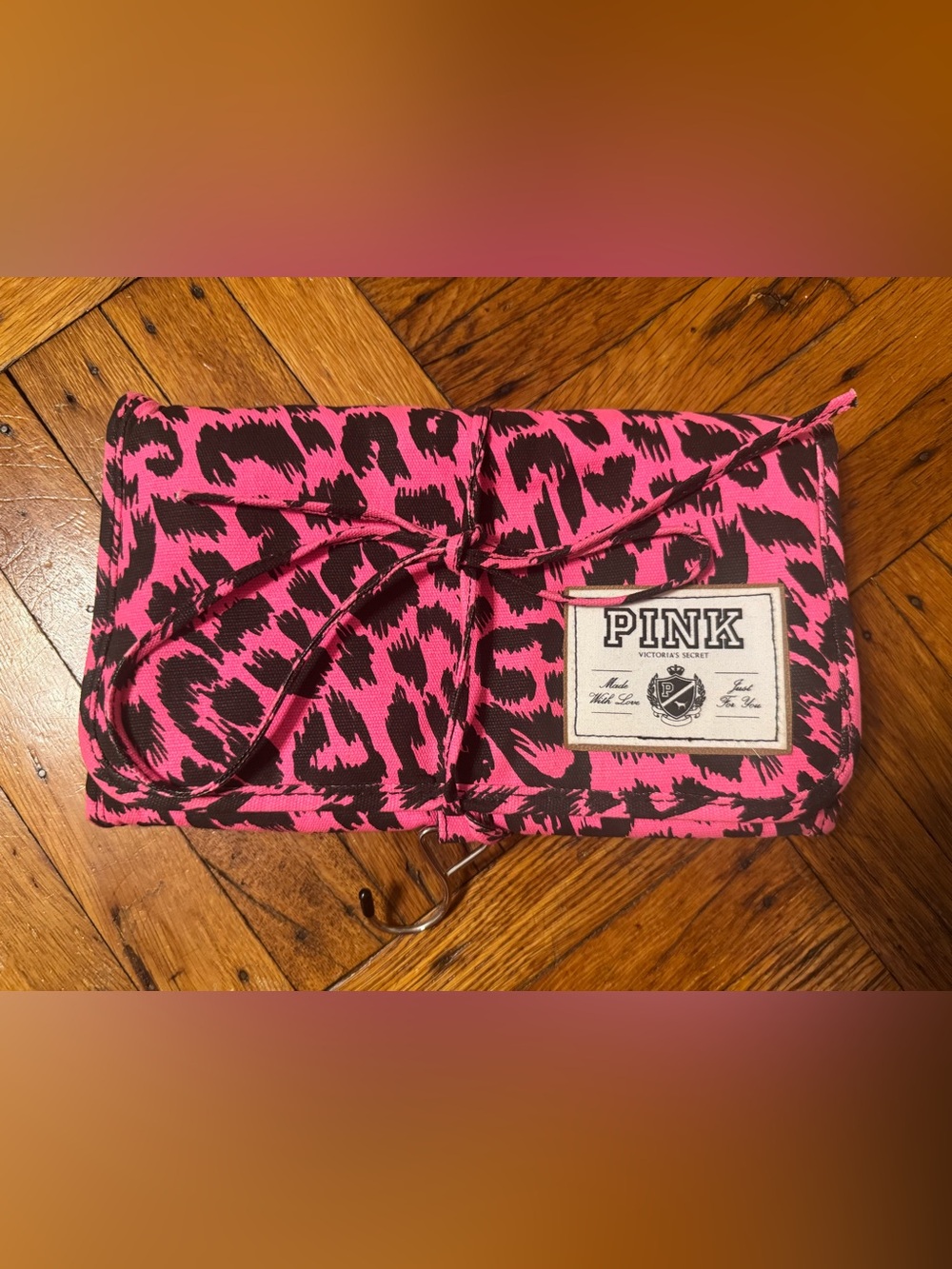 PINK Victoria's Secret Hot Pink and Black Leopard Jewelry or Makeup Storage